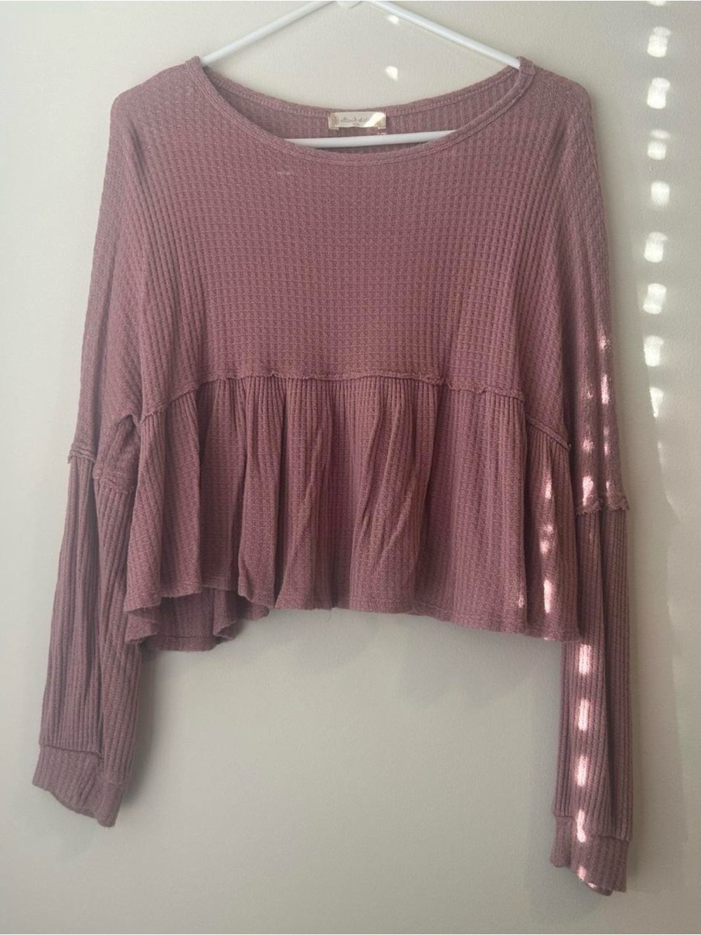 Altar’d State Peplum Long-Sleeve Top - Mauve